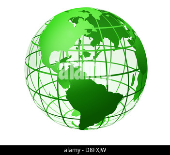 transparent the globe green color Stock Photo