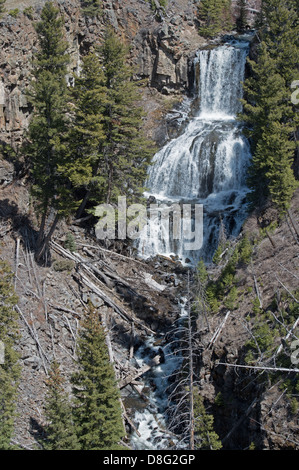 Waterfall, Undine Falls, Yellowstone National Park, Yellowstone, Wyoming, Stock Photo