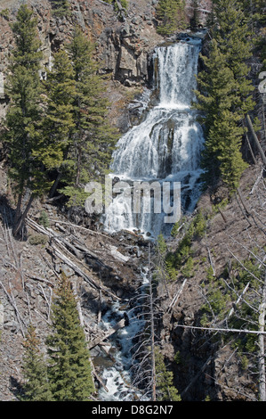 Waterfall, Undine Falls, Yellowstone National Park, Yellowstone, Wyoming, Stock Photo
