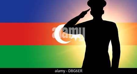 The Azerbaijani flag Stock Photo