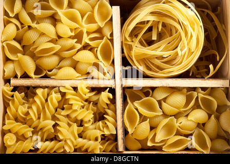 Set of four varieties of pasta Stock Photo