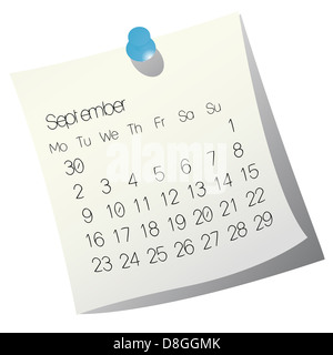 2013 September calendar Stock Photo