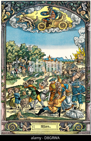 attack of the knights, 17th century, Germany Stock Photo