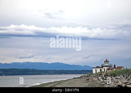 Western Lighthouse at Puget Sound, Washington Stock Photo