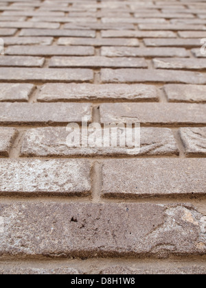 old brick wall viewed at an angle Stock Photo