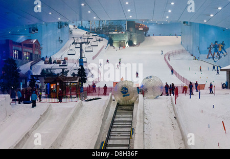 Only indoor ski slope resort in the world at the Mall of the Emirates Dubai in the UAE in thriving U.A.E. United Arab Emirates Stock Photo