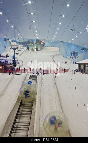 Only indoor ski slope resort in the world at the Mall of the Emirates Dubai in the UAE in thriving U.A.E. United Arab Emirates Stock Photo