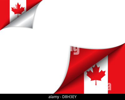 Vector - Canada Country Flag Turning Page Stock Photo