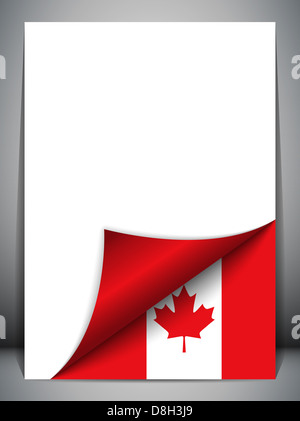 Vector - Canada Country Flag Turning Page Stock Photo