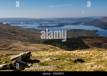 Looking back over Loch Lomond on the ascent of Ben Lomond