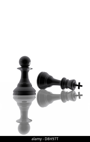 Chess pawn victory over the king Stock Photo