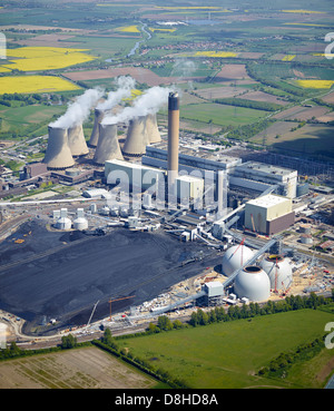 Storage units for Biomass fuel being constructed at Drax Power Station, Yorkshire, Northern England Stock Photo