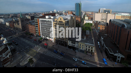 A view across Belfast City, Northern Ireland, UK from Great Victoria St