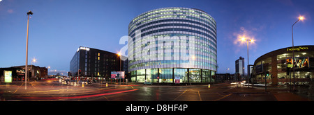 The Peninsula Office Block Cheetham Hill road, A665, Manchester, England, UK M4 4AA at night Stock Photo