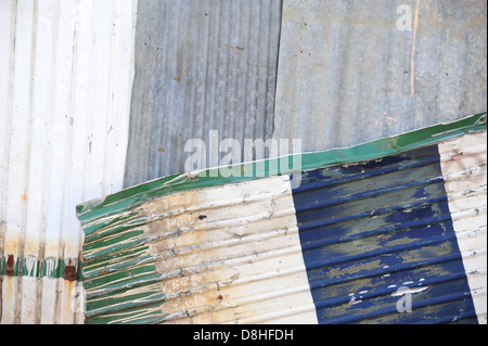 corrugated metal wall Stock Photo