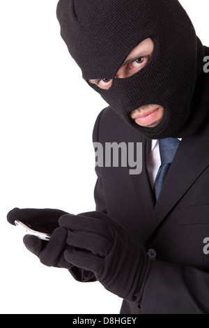 Disguised computer hacker Stock Photo