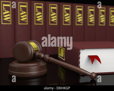 Gavel and law books, symbols of law and legal literature Stock Photo