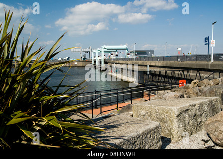 cardiff bay barrage and lock gates, cardiff wales. Stock Photo