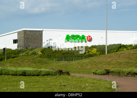 footpath and asda store leckwith retail park, cardiff, wales. Stock Photo