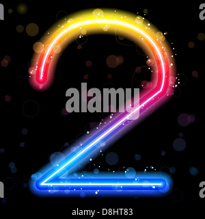 Vector - Number Rainbow Lights Glitter with Sparkles Stock Photo