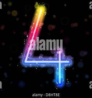 Vector - Number Rainbow Lights Glitter with Sparkles Stock Photo