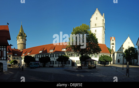 Green Tower and Women Gate - Ravensburg Stock Photo