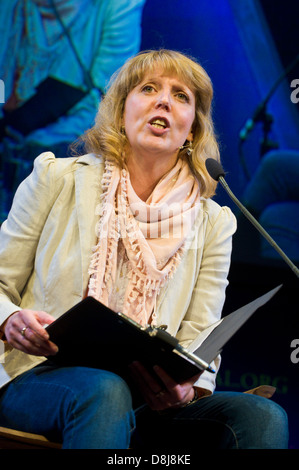 Carolyn Hitt Welsh journalist and broadcaster pictured at Hay Festival 2013 Hay on Wye Powys Wales UK Stock Photo