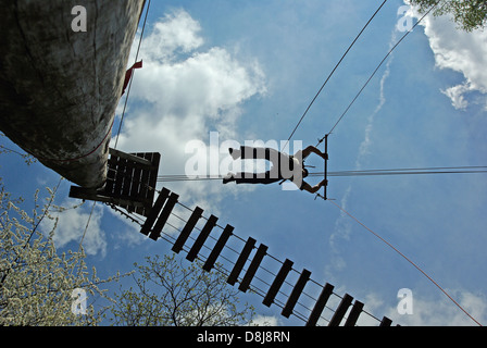 Jump to the Trapeze Stock Photo