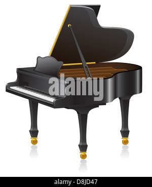 grand piano isolated on white background 3d illustration Stock Photo ...