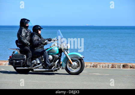 Big bike for big people. Harley Davidson Heritage Softail at the BMAD festival in Paignton, Devon, UK Stock Photo