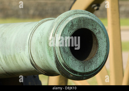 Muzzle of a Model 1841 6-pounder smoothbore cannon, Shiloh National Military Park, Tennessee. Digital photograph Stock Photo