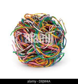 tangled wire isolated on white background Stock Photo