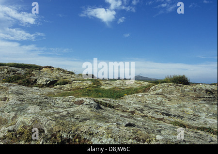 Rocky outcrop near Bull bay on the Isle of Anglesey, north Wales Stock Photo