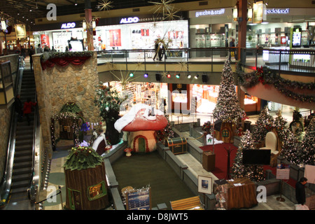 Holiday shoppers at the Promenades shopping mall in St-Bruno , Quebec. Stock Photo