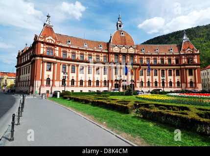 Brasov administration building, neo-baroque architecture. Transylvania, Romania.