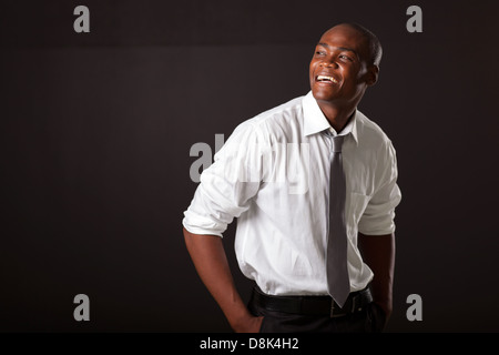 young African American man over black background Stock Photo