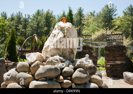 Three Sisters Sanctuary in Goshen, Massachusetts is packed with innovative outsider art. Stock Photo