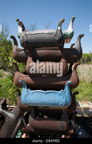 Three Sisters Sanctuary in Goshen, Massachusetts is packed with innovative outsider art. Stock Photo