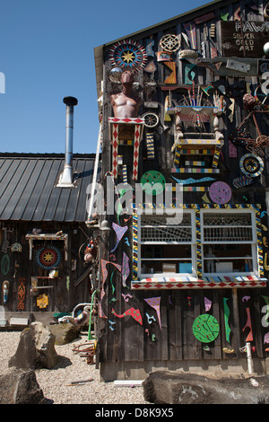 Three Sisters Sanctuary in Goshen, Massachusetts is packed with innovative outsider art. Stock Photo