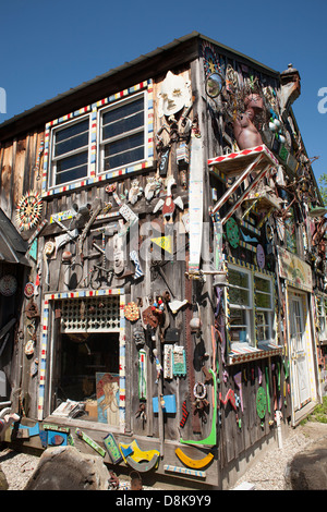 Three Sisters Sanctuary in Goshen, Massachusetts is packed with innovative outsider art. Stock Photo