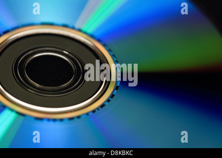 Compact disk isolated on black background Stock Photo