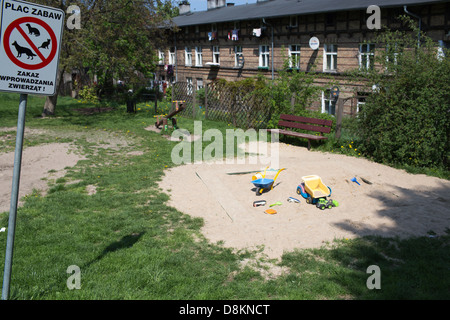 Playgrounds in suburb Gdansk, Poland. Stock Photo