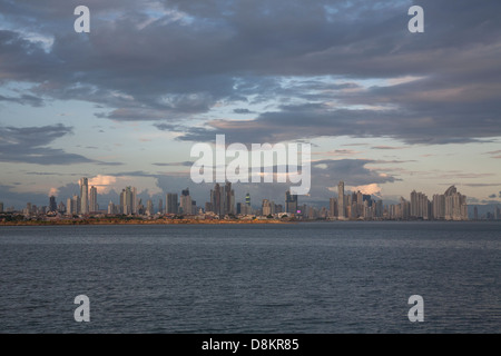 Panoramic view towards Downtown Panama City, Panama Stock Photo