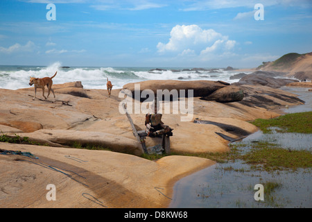 Coast at Yala National Park Sri Lanka Indian Ocean Stock Photo