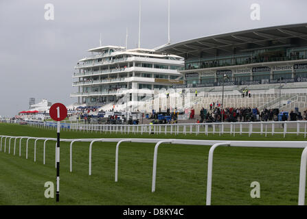 Epsom Downs, England, UK. 31st May 2013. General View (GV) of the main grandstands during the Investec Ladies Day from Epsom Racecourse. Credit:  Action Plus Sports Images/Alamy Live News