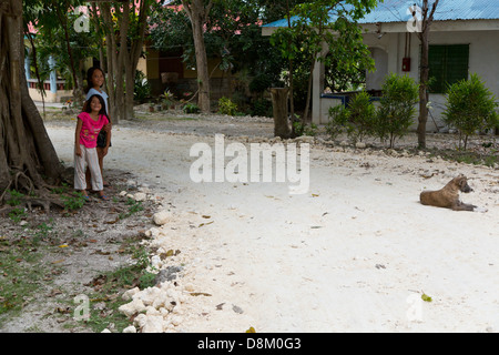 Local Children in the Countryside near Moalboal on Cebu Island, Philippines Stock Photo