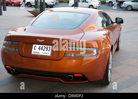 Burnt Orange Aston Martin Virage Luxury Sportscar Stock Photo