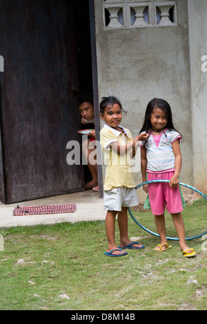 Local Children in the Countryside near Moalboal on Cebu Island, Philippines Stock Photo