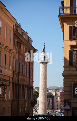 Italy, Lazio, Rome, Trajans Column near Quirinal Hill. Stock Photo