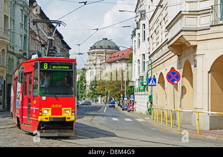 street tram, Poznan, Poland, Europe Stock Photo